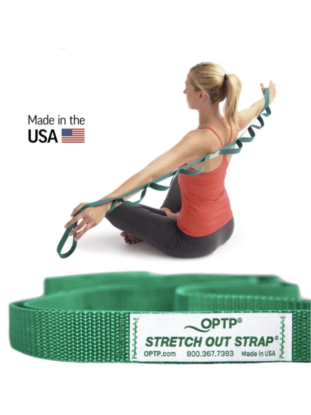 the Original Stretch Out Strap with Exercise Book, USA Made Top Choice Stretch O